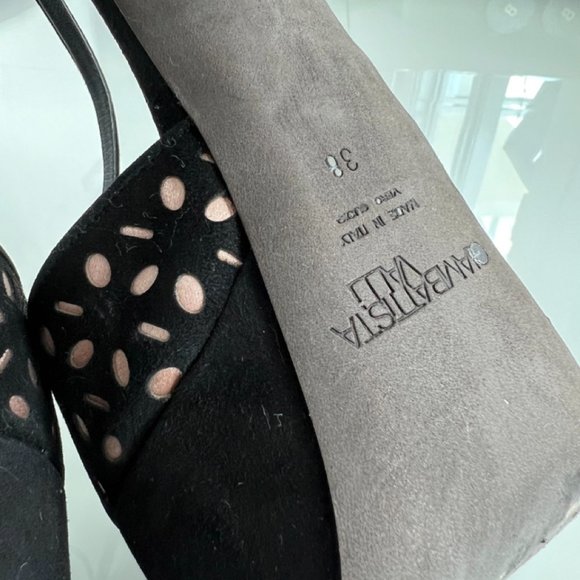 Giambatista Valli Platform Pump Heels Women Black Suede Size 38 - Picture 7 of 8